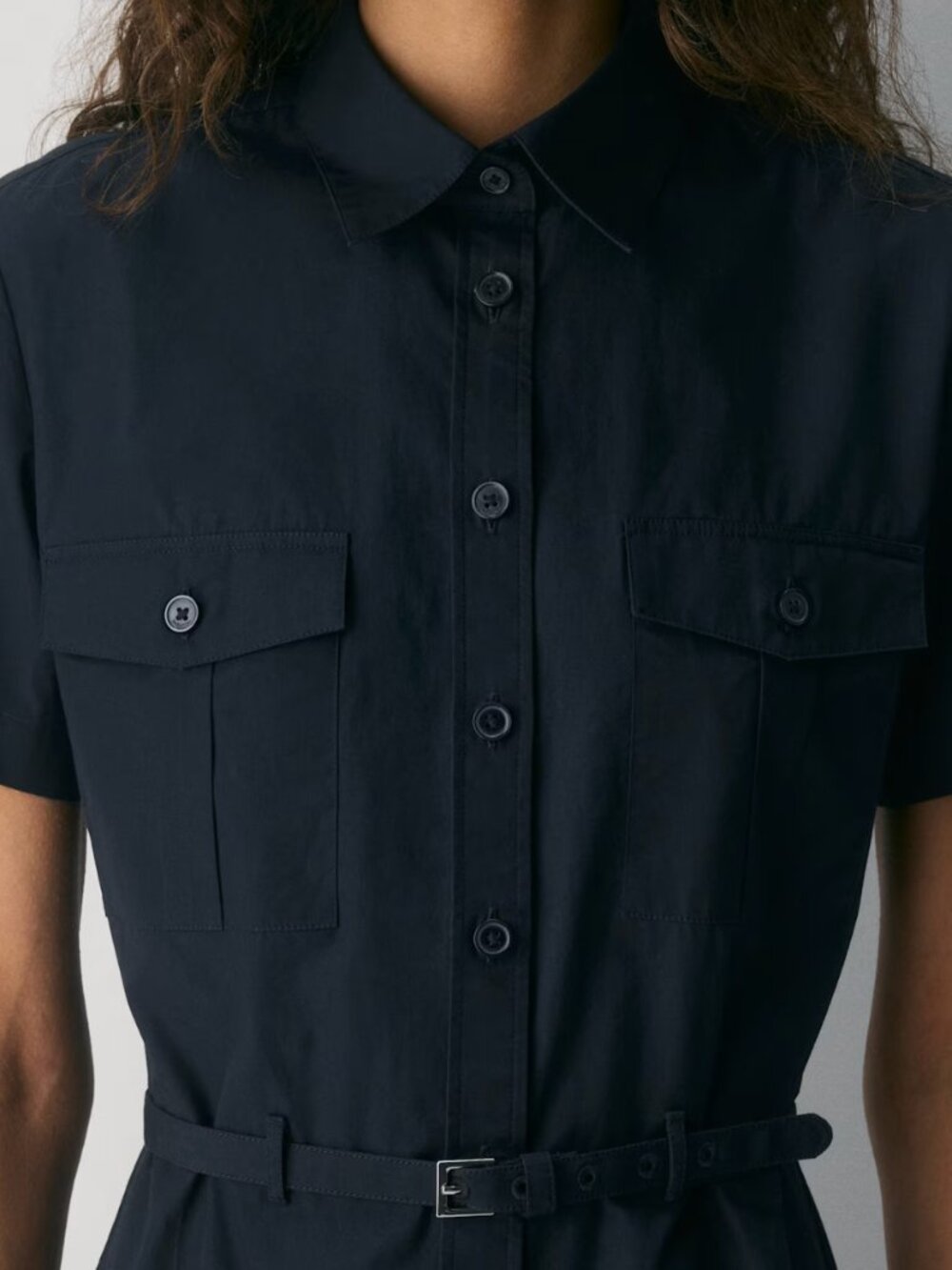 Aritzia Authorize Poplin Dress, Navy Blue XS